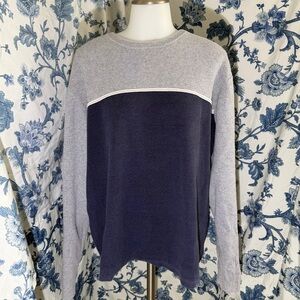 Old Navy Two-Tone Sweater Navy & Light Gray Striped